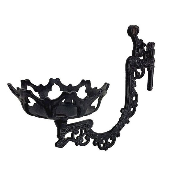 Vintage Cast Iron Wall Mounted Swivel Oil Lamp Holder Stand